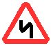 Знак 1.12.2 Опасные повороты Знак 1.12.2 Опасные повороты