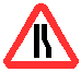 Знак 1.20.2 Сужение дороги Знак 1.20.2 Сужение дороги