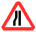 Знак 1.20.3 Сужение дороги Знак 1.20.3 Сужение дороги